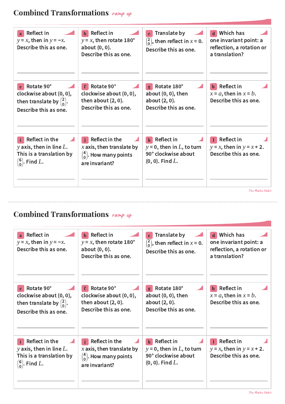 Ramp up: combined transformations, Extend, first page