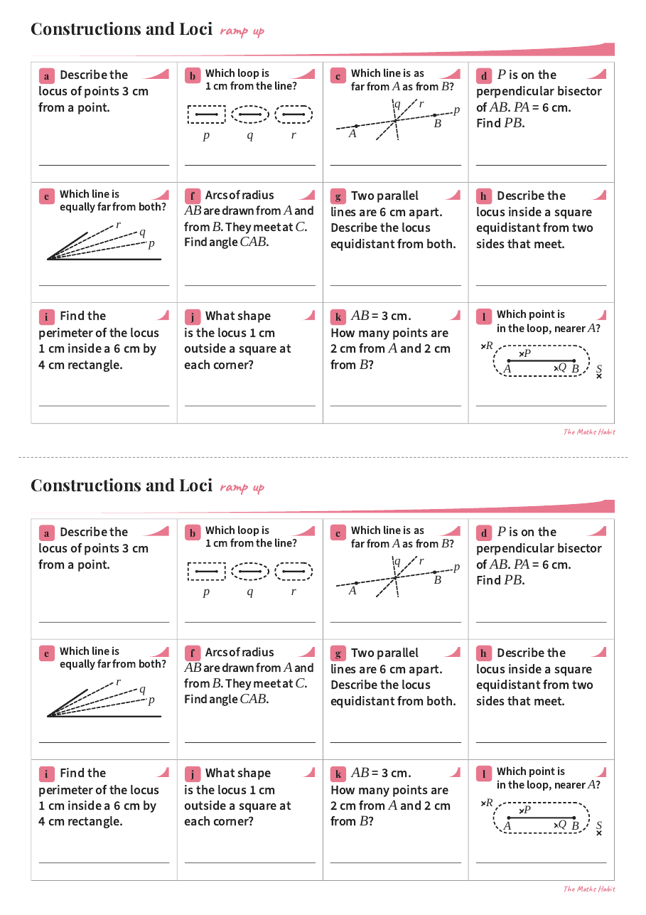 Ramp up: constructions and loci, first page