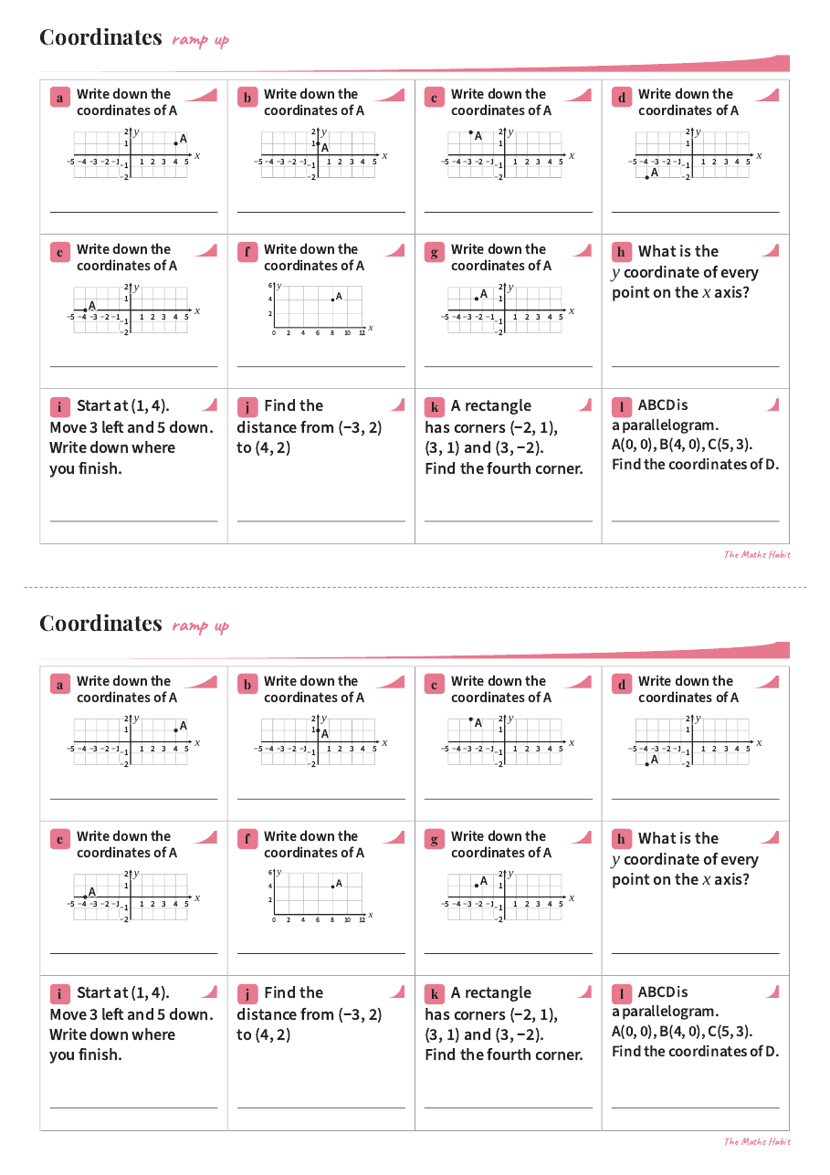 Ramp up: coordinates, first page
