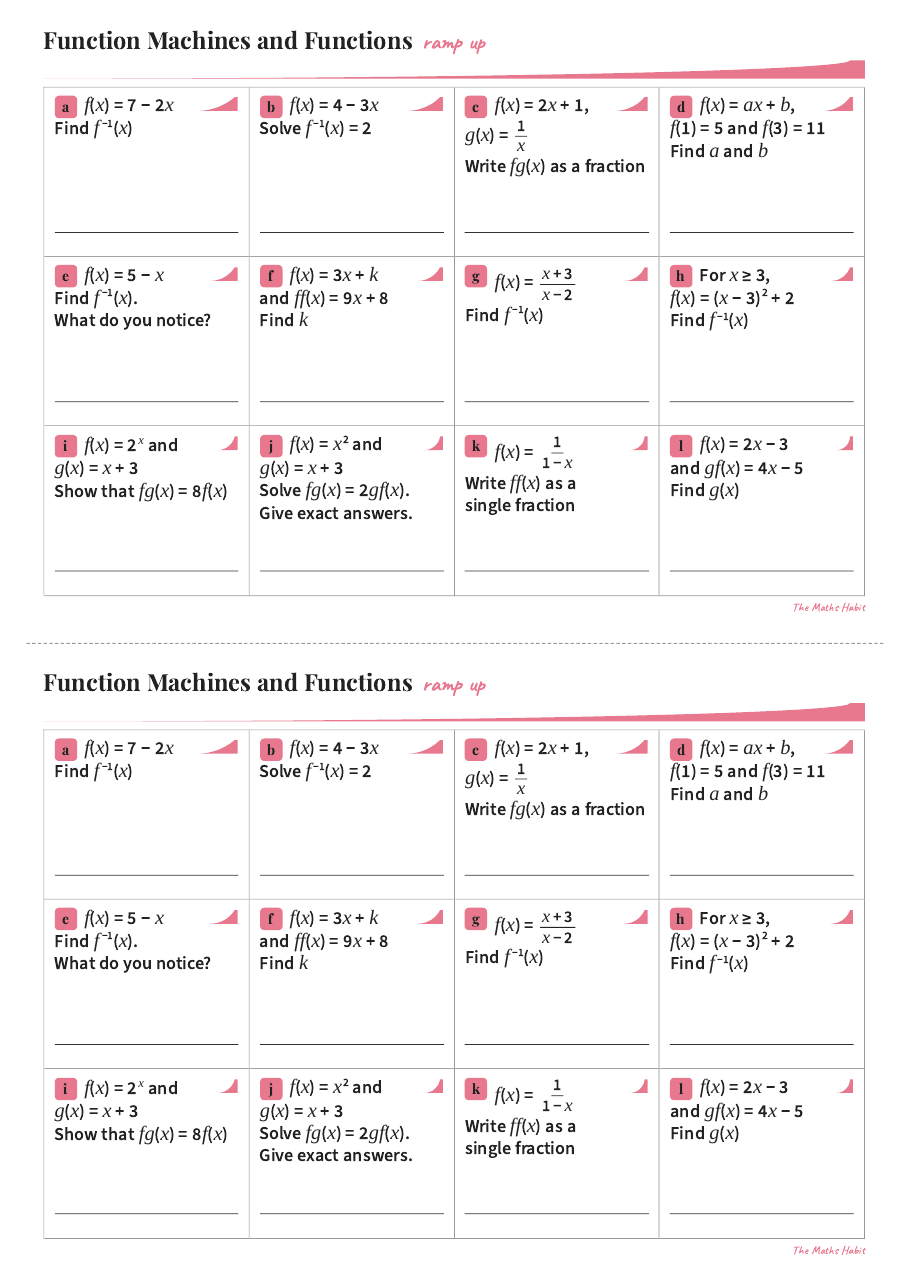 Ramp up: function machines and functions, Extend, first page