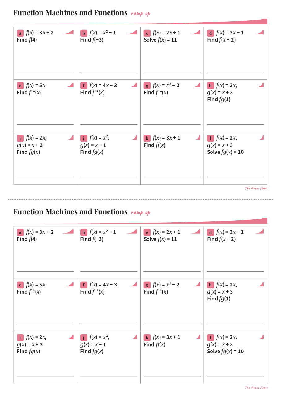 Ramp up: function machines and functions, first page