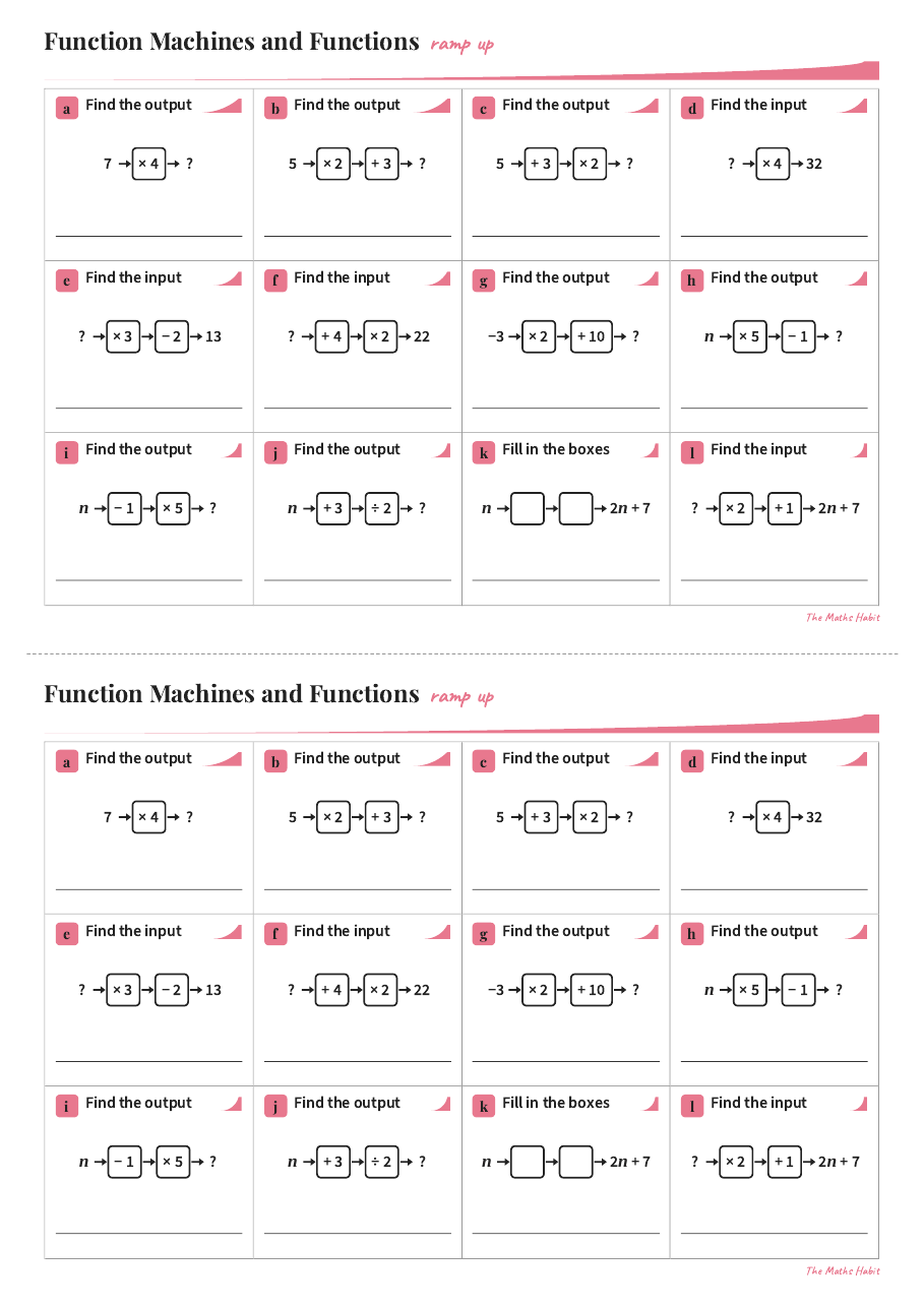 Ramp up: function machines and functions, first page