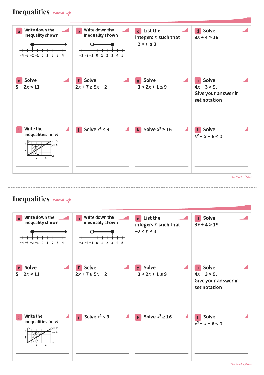 Ramp up: inequalities, first page