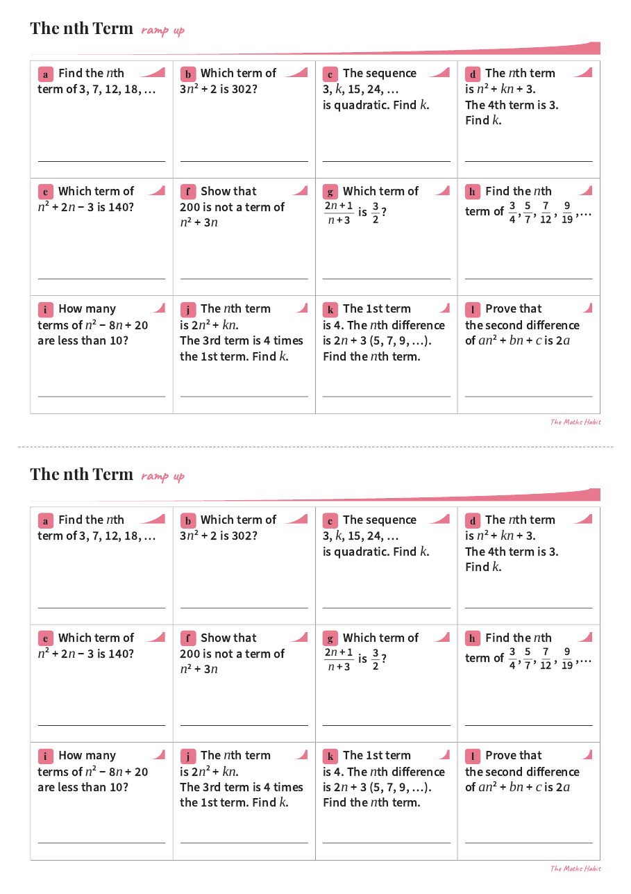 Ramp up: the nth term, Extend, first page