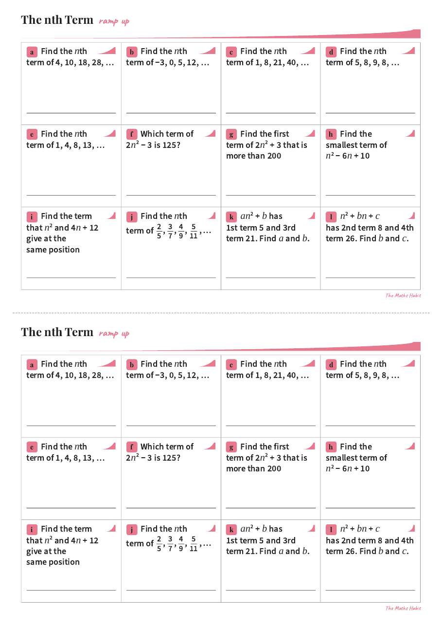 Ramp up: the nth term, Stretch, first page