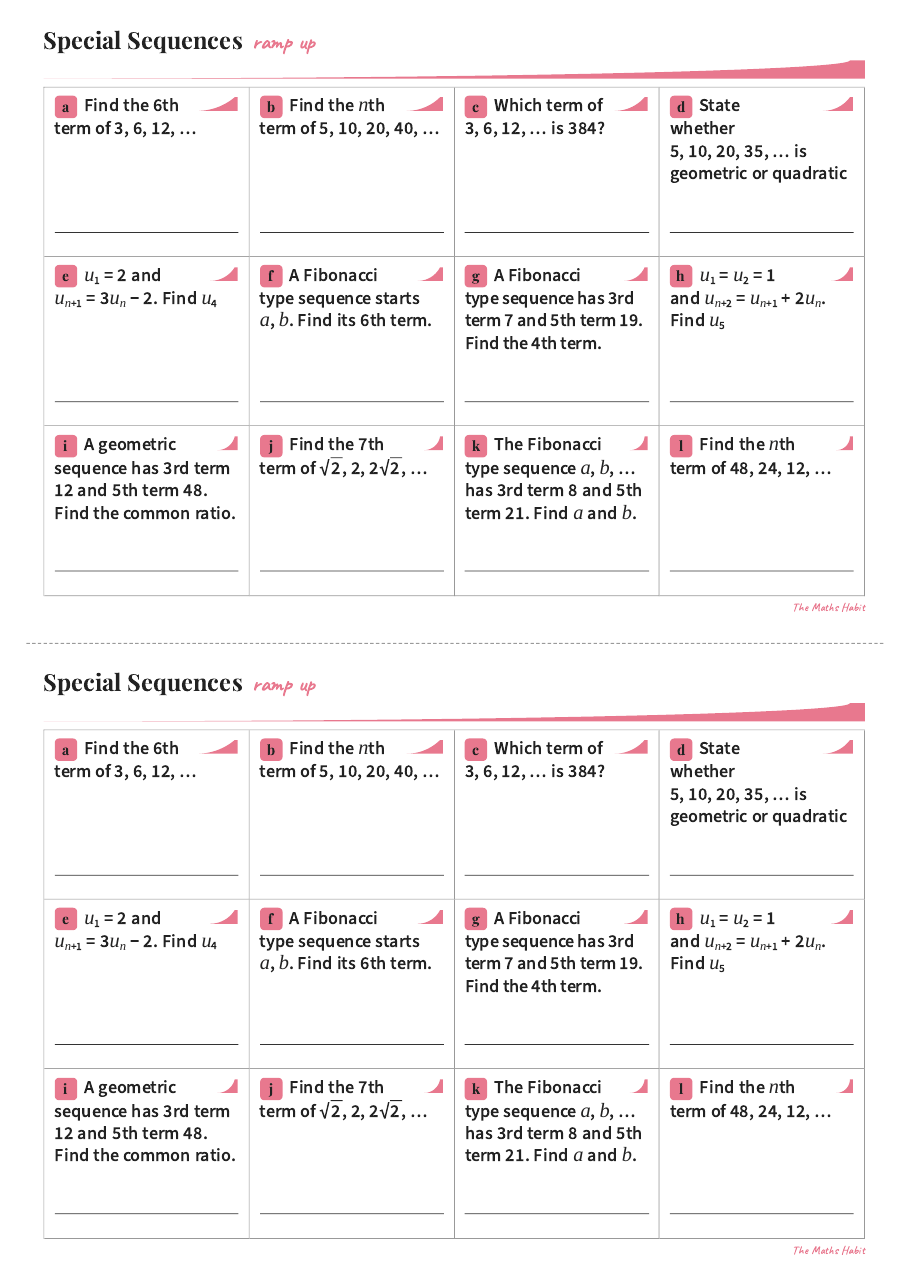 Ramp up: special sequences, Stretch, first page