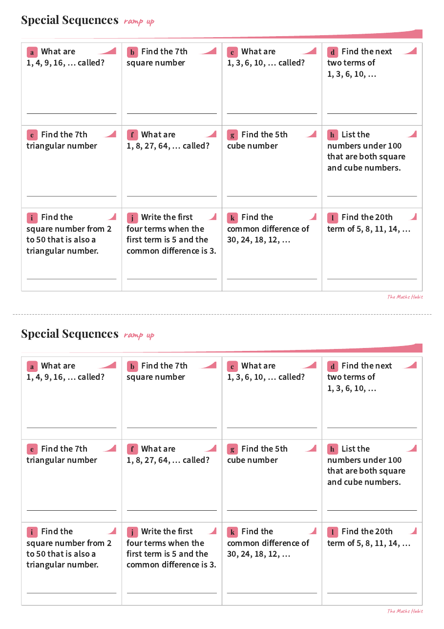 Ramp up: special sequences, first page
