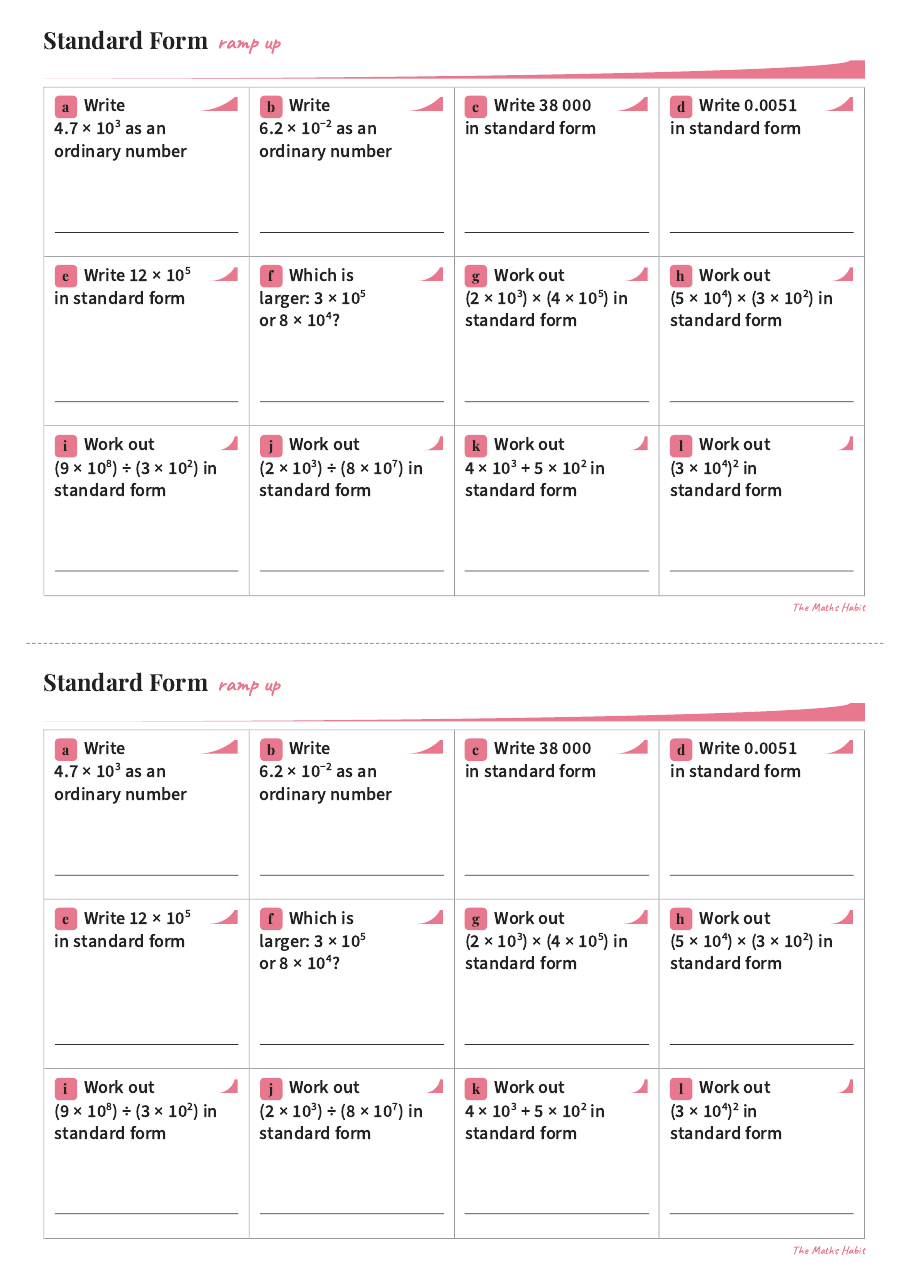 Ramp up: standard form, first page