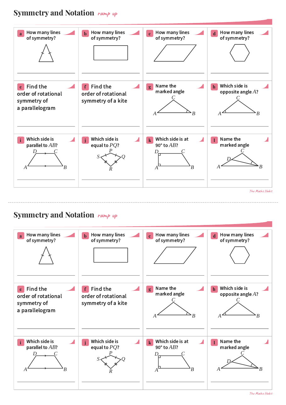 Ramp up: symmetry and notation, first page