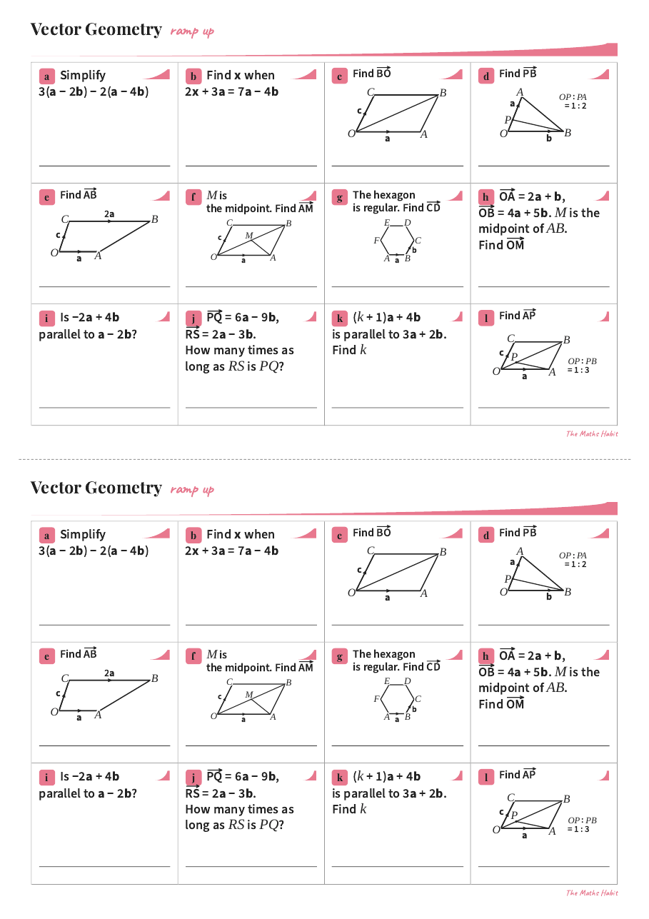 Ramp up: vector geometry and proof, Stretch, first page
