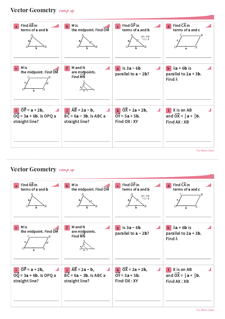 Ramp up: vector geometry and proof, first page