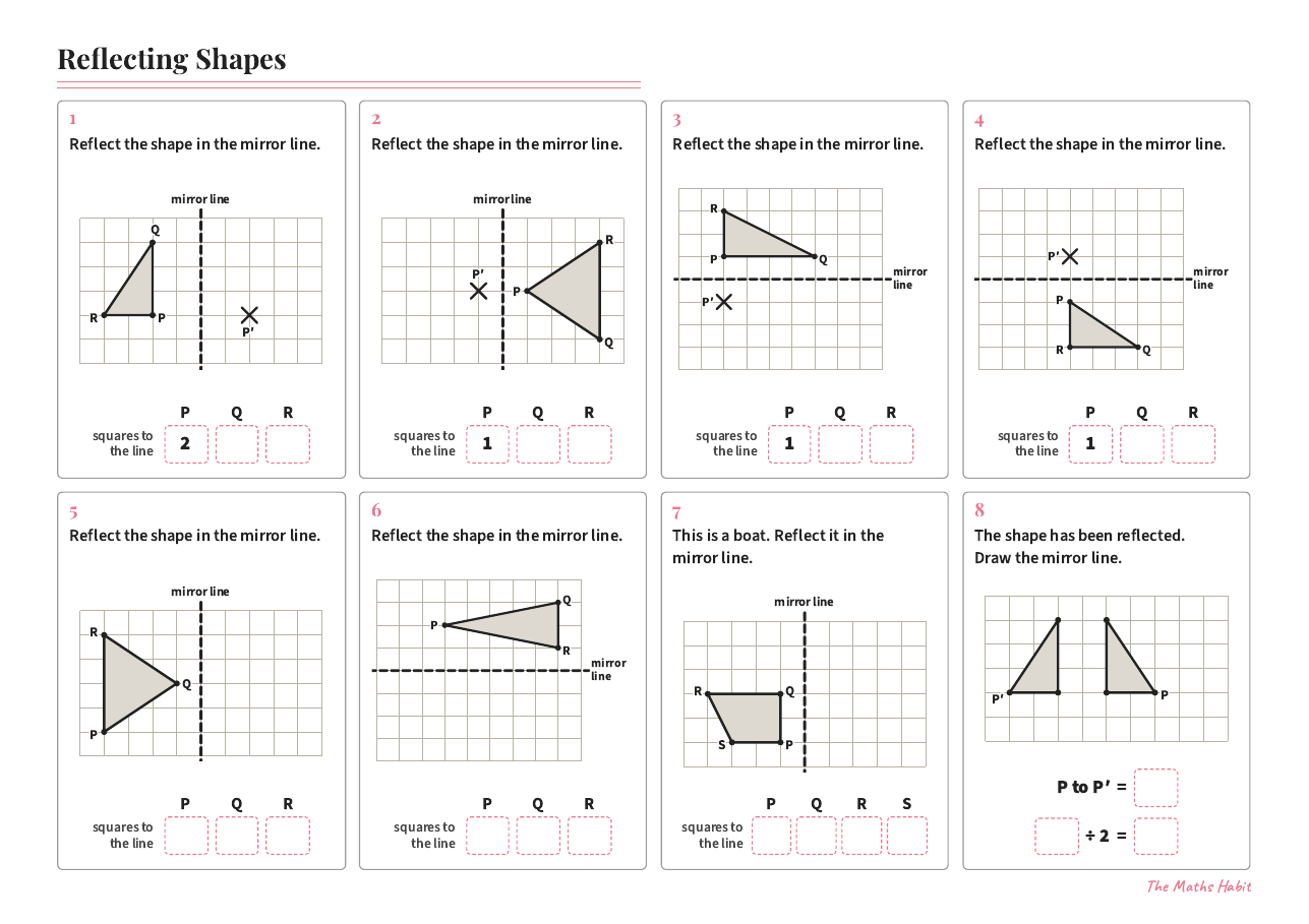 Reflecting shapes, first page