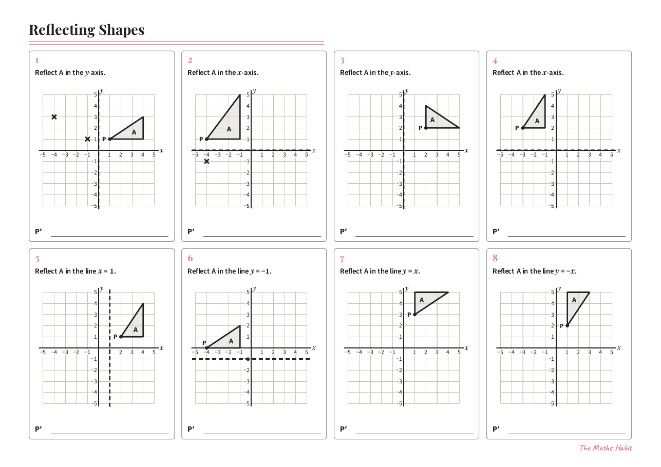 Reflecting shapes, first page