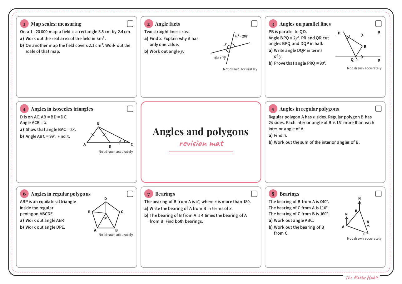 Revision mat: angles and polygons, Extend, first page