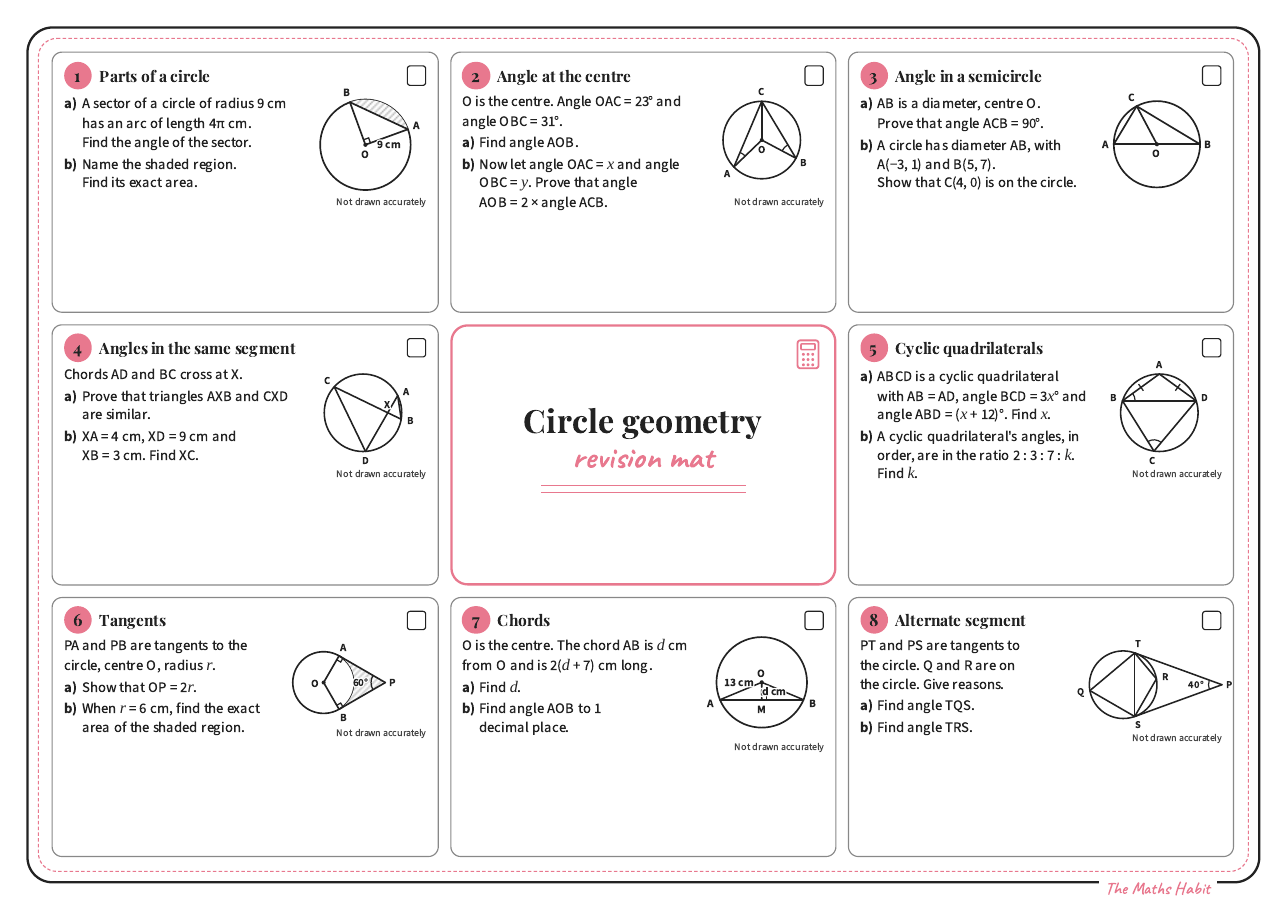Revision mat: circle geometry, Extend, first page