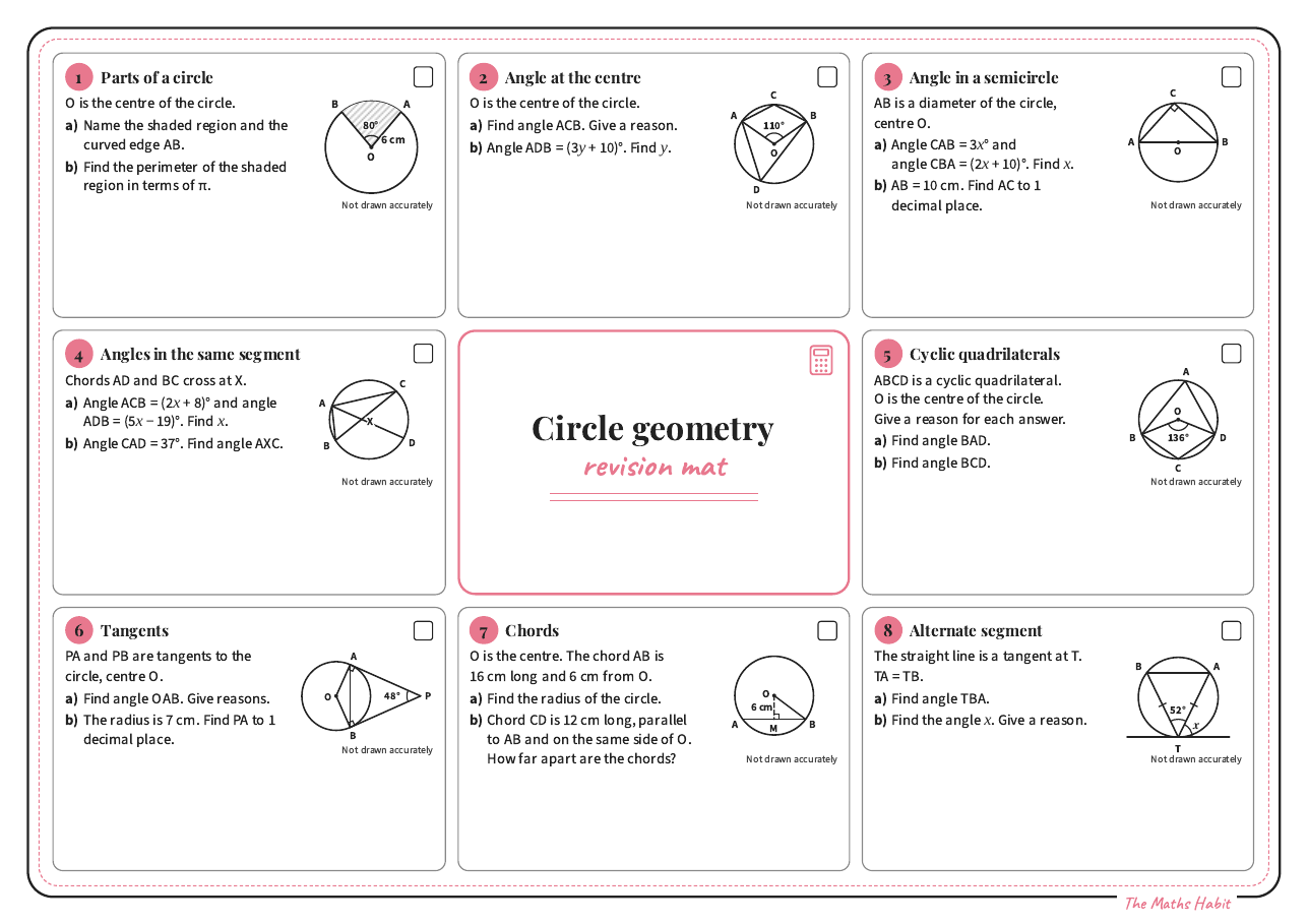 Revision mat: circle geometry, Stretch, first page