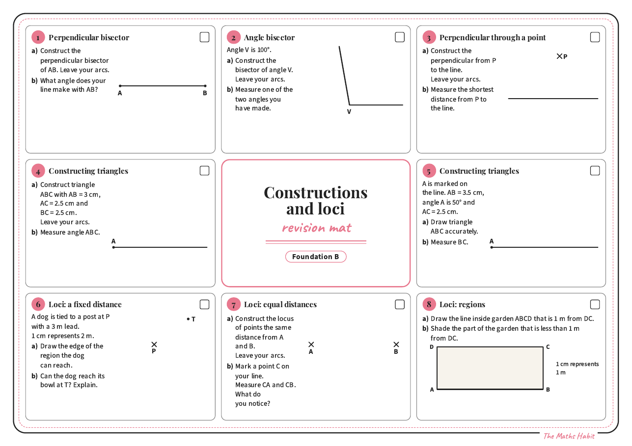Revision mat: constructions and loci, Foundation B, first page