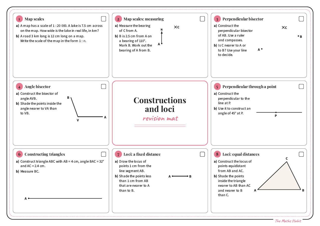 Revision mat: constructions and loci, Stretch, first page