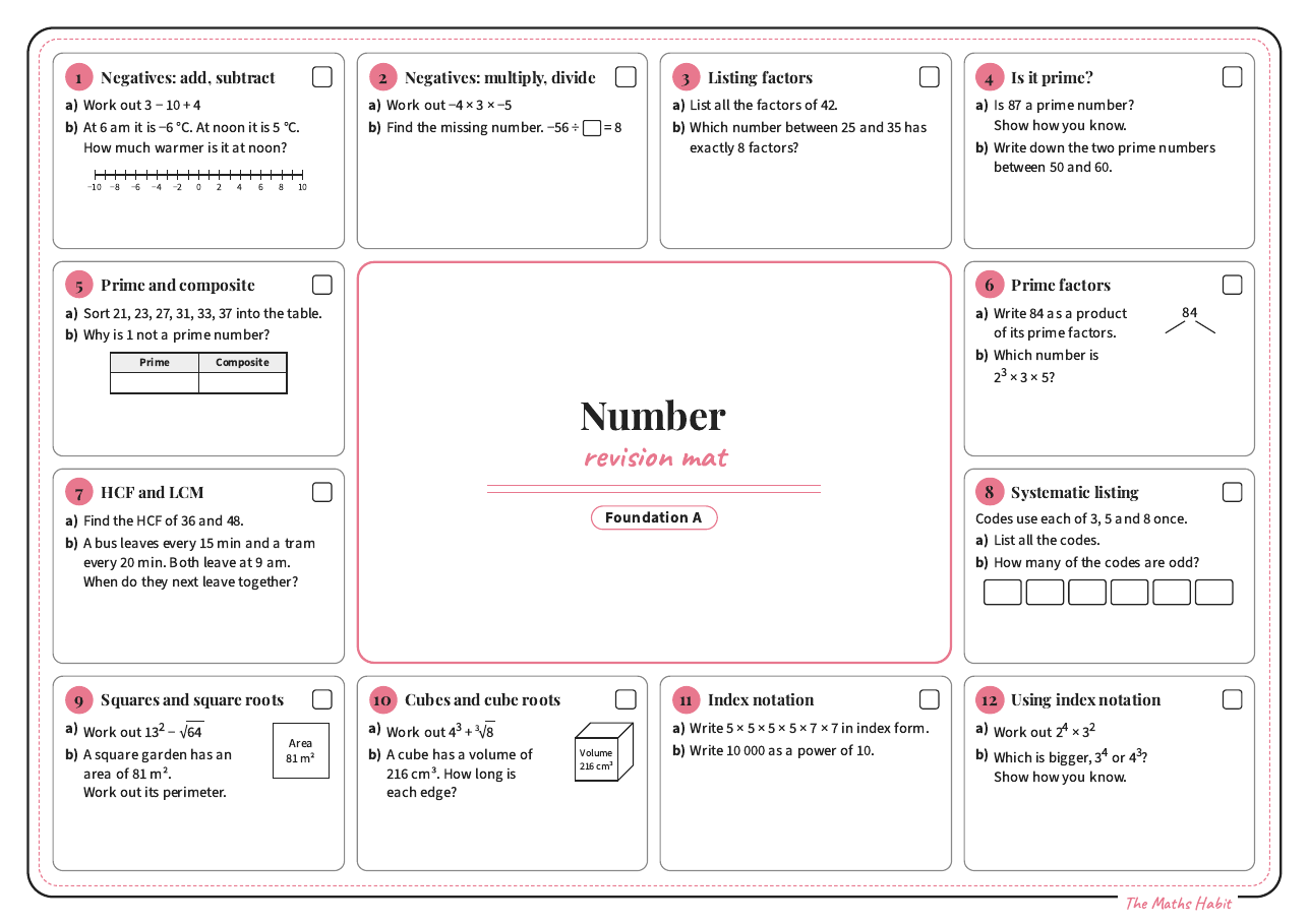 Revision mat: number, Foundation A, first page