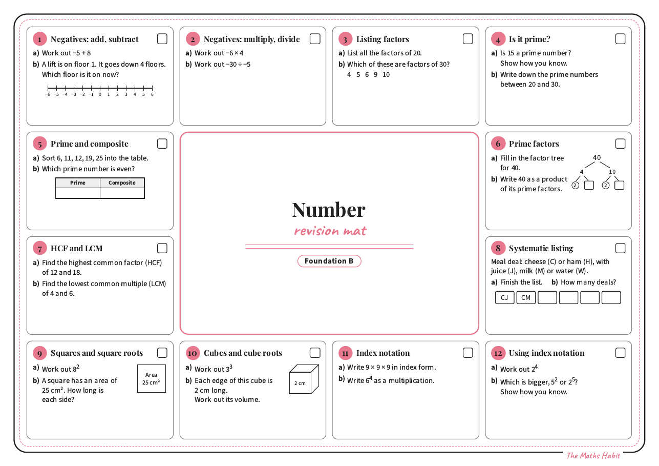 Revision mat: number, Foundation B, first page