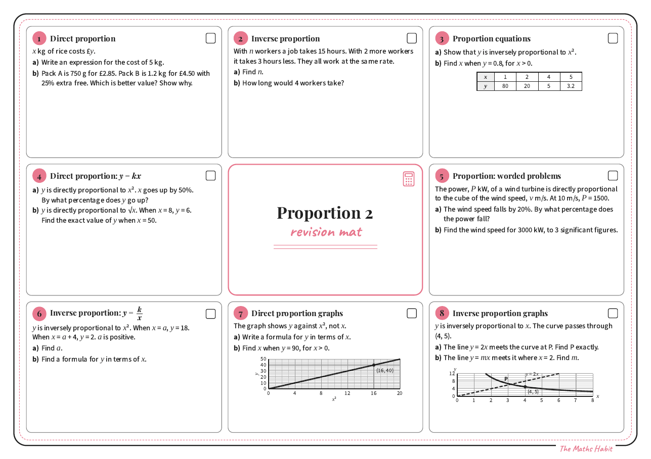 Revision mat: proportion 2, Extend, first page