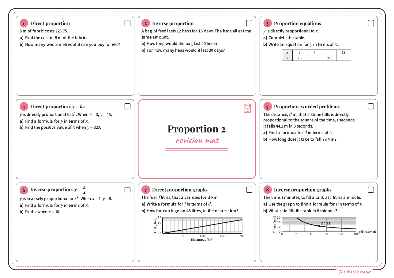Revision mat: proportion 2, Stretch, first page