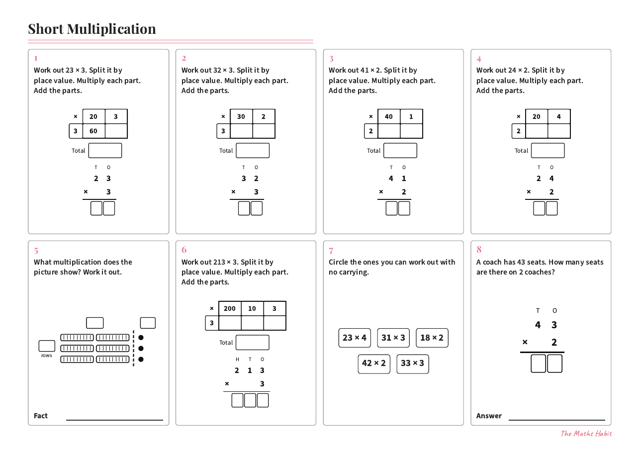 Short multiplication, first page