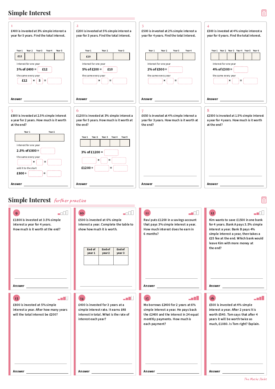 Simple interest, first page