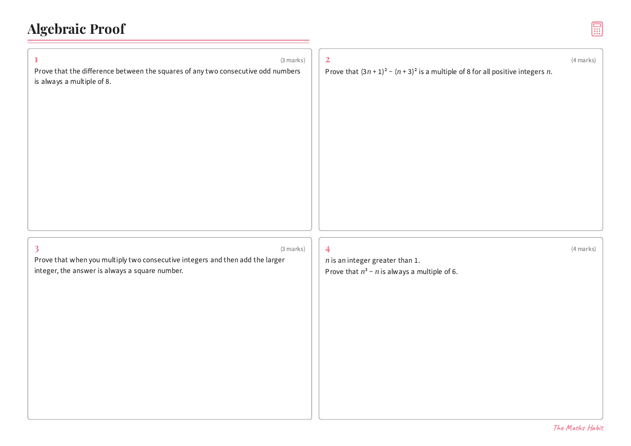 Algebraic proof, first page