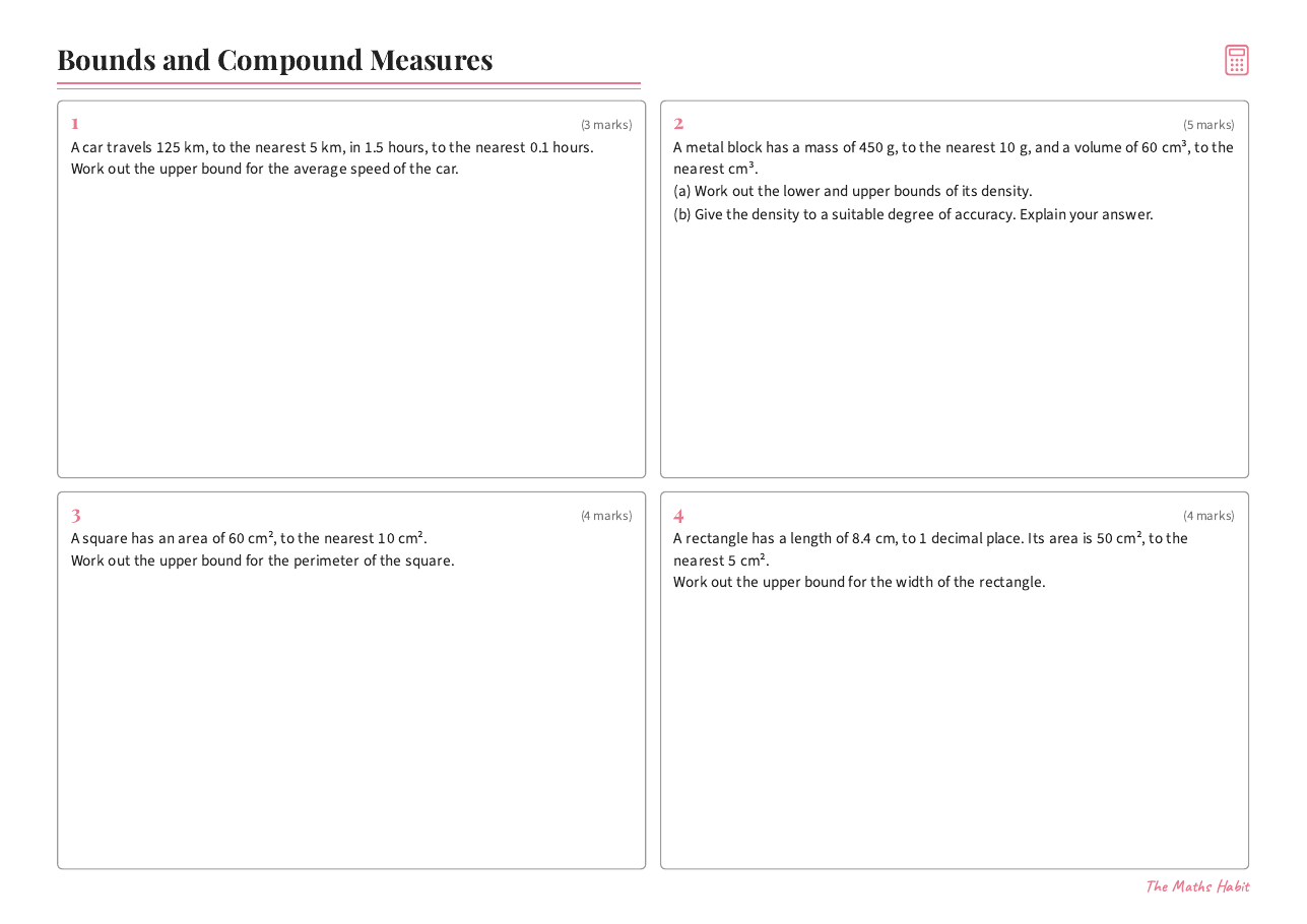 Bounds and compound measures, first page