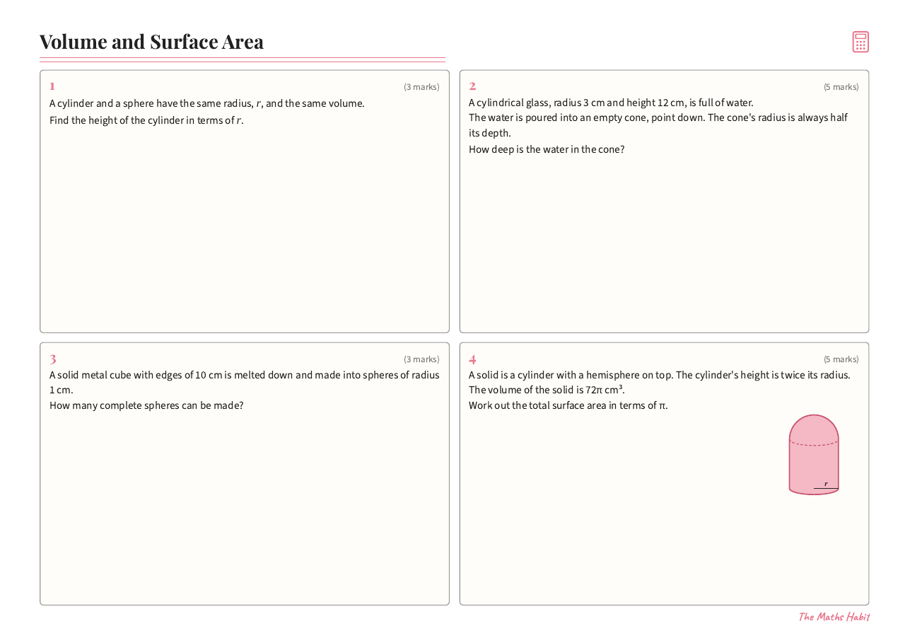 Volume and surface area, first page