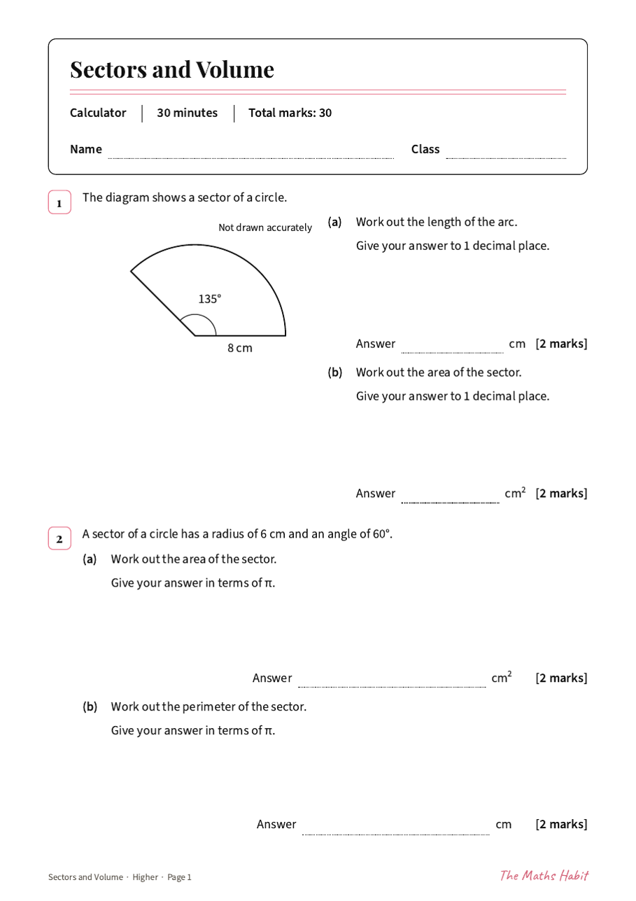 Sectors and volume test: Higher, first page