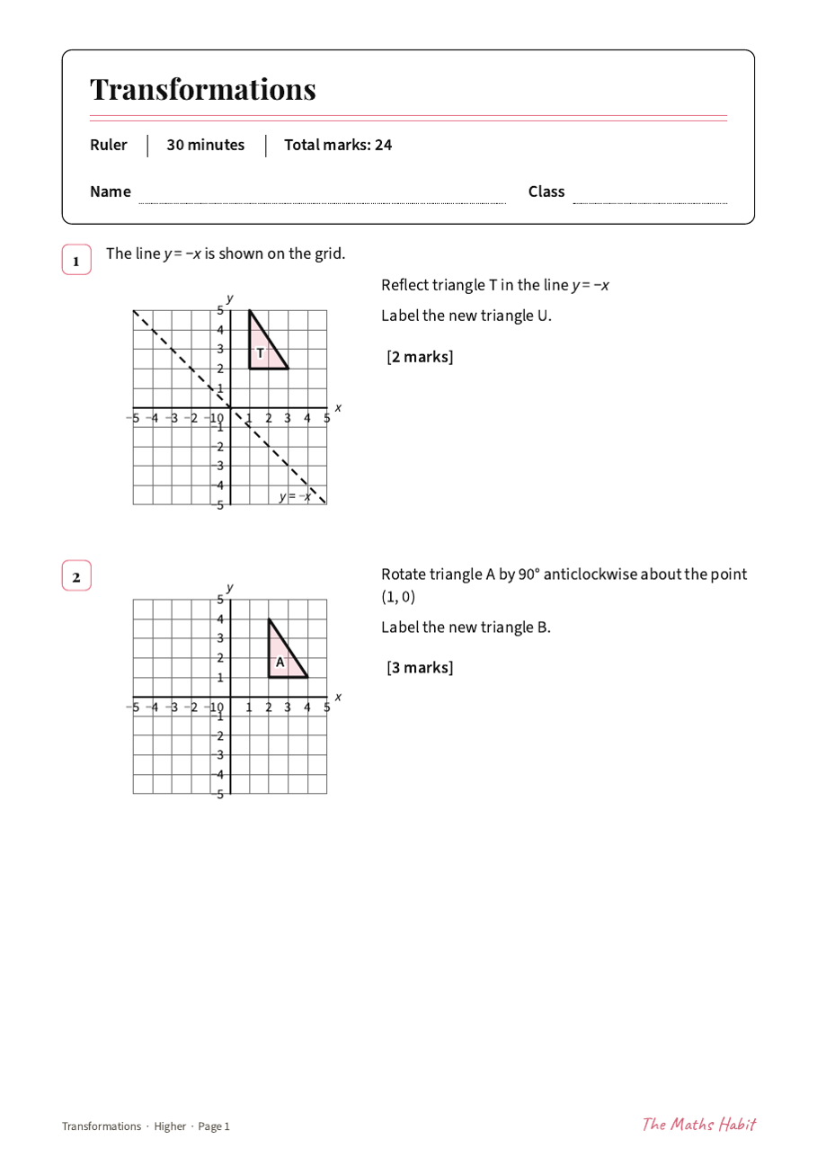 Transformations test: Higher, first page
