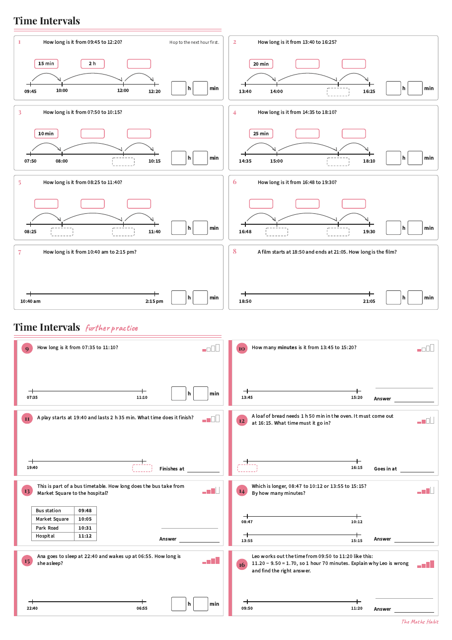 Time intervals, first page