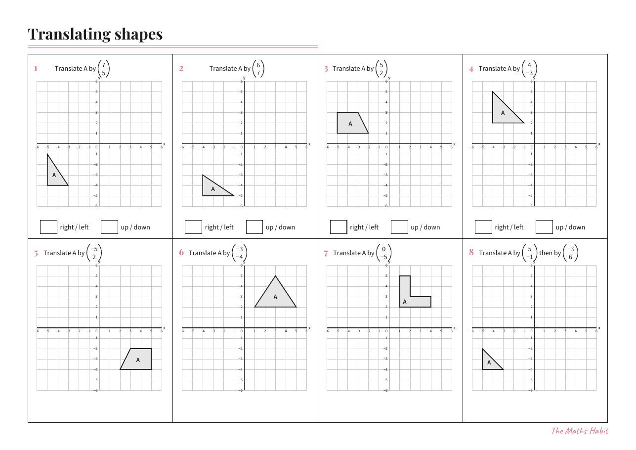 Translating shapes, first page
