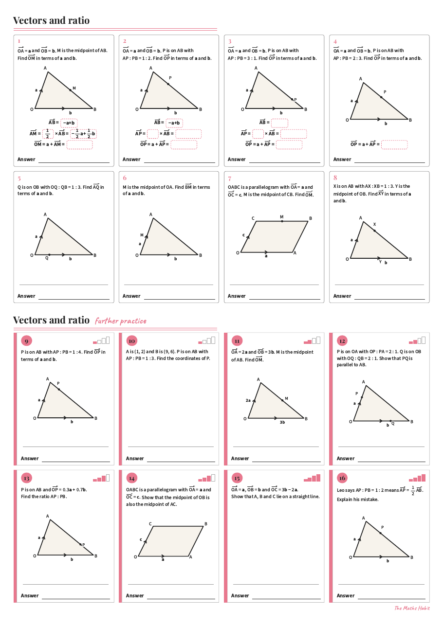 Vectors and ratio, first page