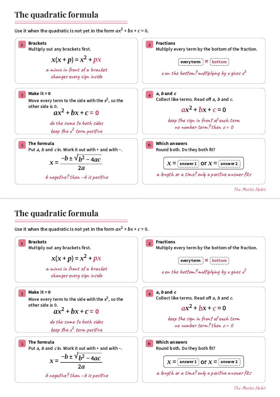 The quadratic formula, Stretch, first page
